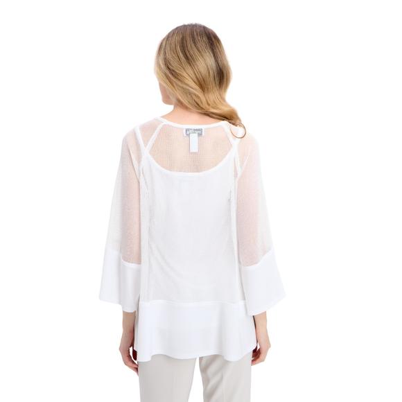 NEW JOSEPH RIBKOFF dual fabric fishnet tunic in white - Picture 2 of 2